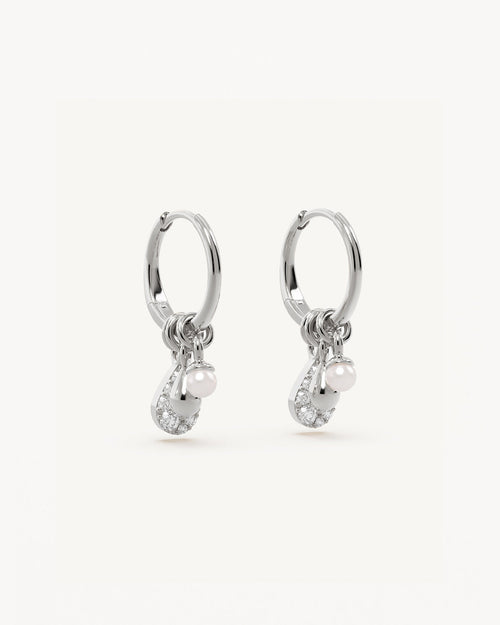 White Gold Vermeil Ocean Mist Hoops