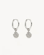 White Gold Vermeil By the Shore Shell Hoops