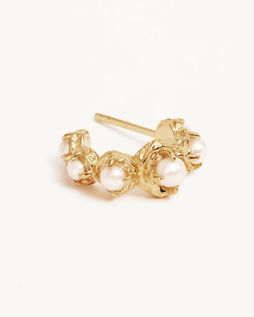 Yellow Gold Vermeil Peace Within Pearl Hoops