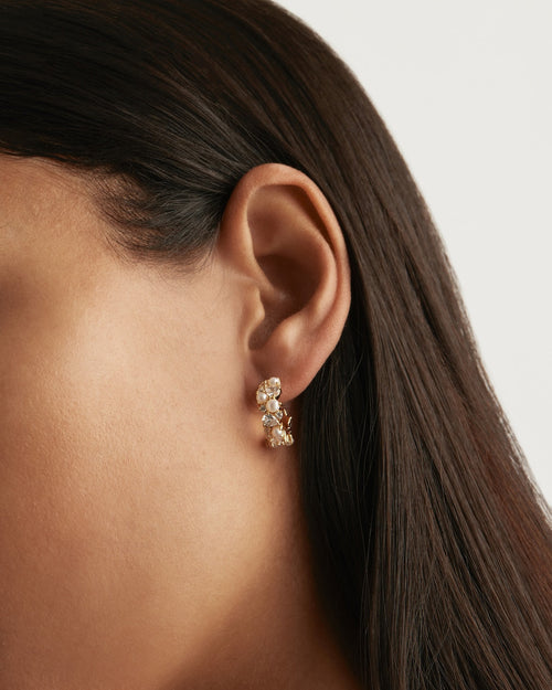 Yellow Gold Vermeil Sea Foam Hoops
