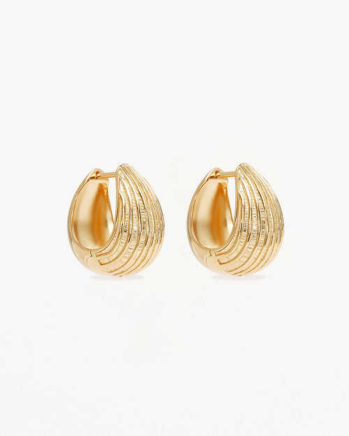 Gold Plated Ocean Whisper Hoops