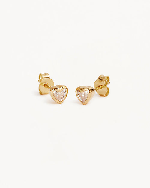 Yellow Gold Vermeil Radiant Heart Stud Earrings