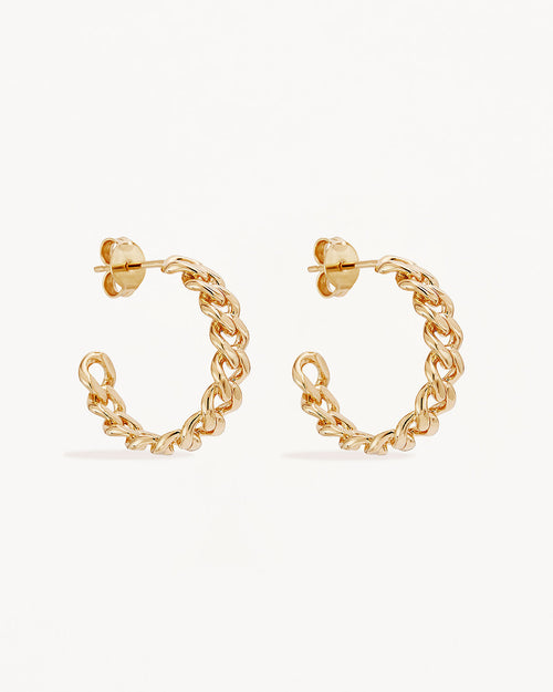 Yellow Gold Vermeil Radiant Curb Hoops