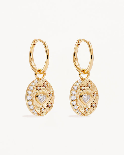 Yellow Gold Vermeil Love You to the Moon and Back Hoops