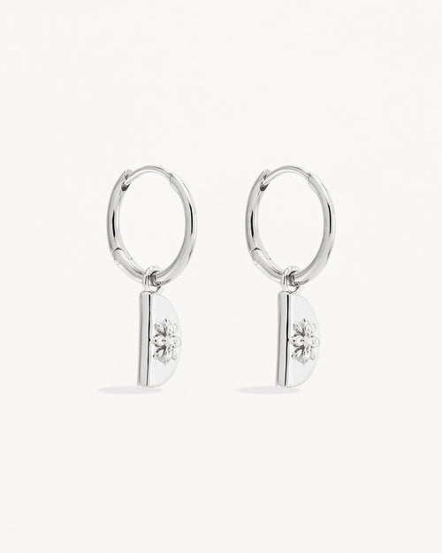 White Gold Vermeil Lotus Hoops