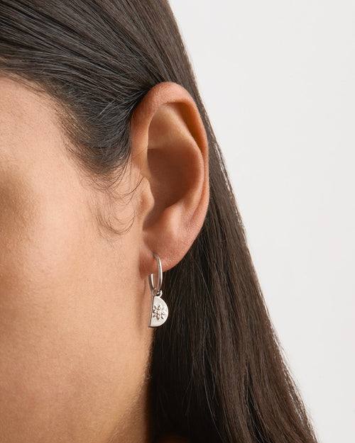 White Gold Vermeil Lotus Hoops