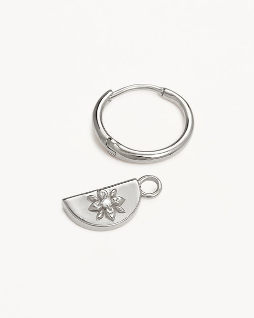 White Gold Vermeil Lotus Hoops