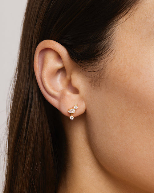 Yellow Gold Vermeil No Rain, No Flowers Stud Earrings