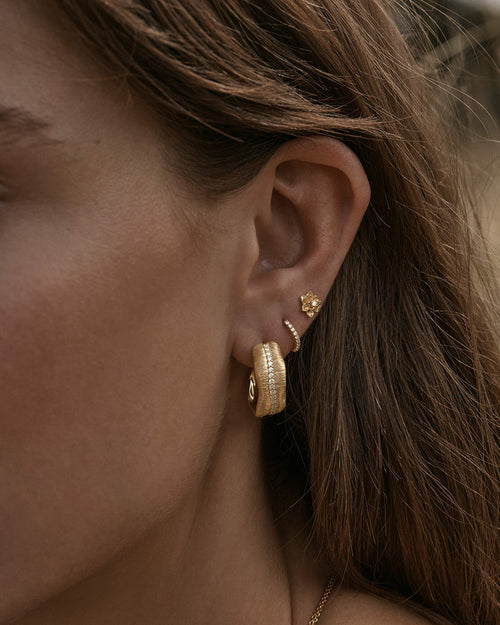 Yellow Gold Vermeil Bloom Within Lotus Stud Earrings