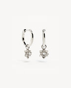 White Gold Vermeil Bloom Within Lotus Hoops