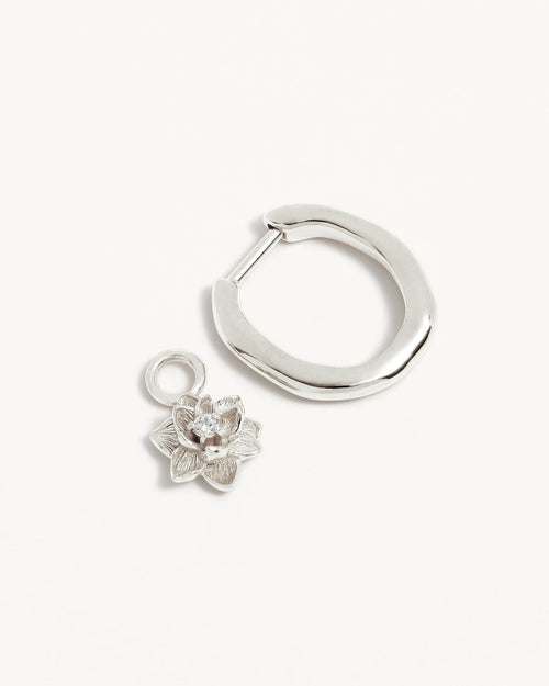White Gold Vermeil Bloom Within Lotus Hoops