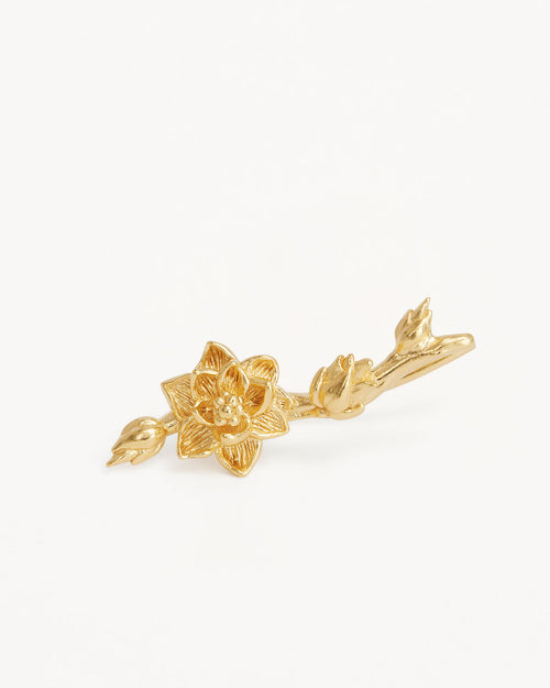 Yellow Gold Vermeil Bloom Within Lotus Ear Crawlers