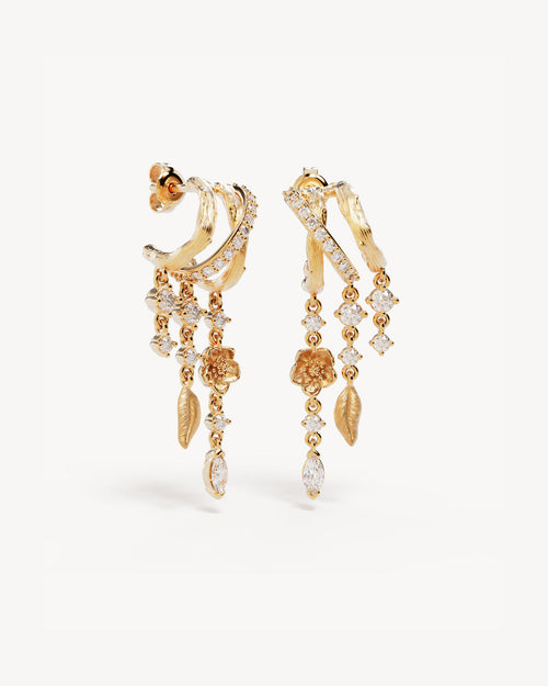 Gold Plated Radiant Bloom Illusion Hoops