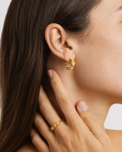 Yellow Gold Vermeil Bloom With Grace Hoops