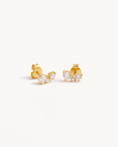 Yellow Gold Vermeil Whispers of Love Stud Earrings