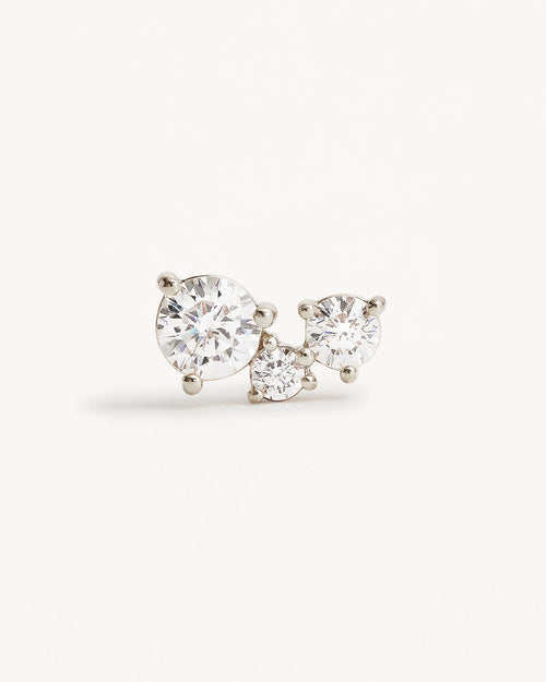 White Gold Vermeil Whispers of Love Stud Earrings