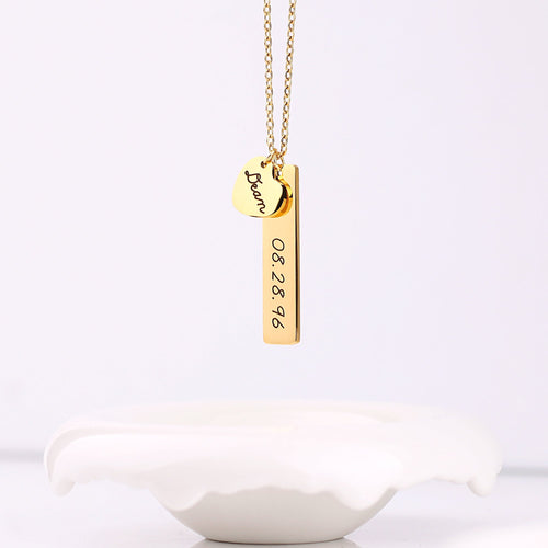 Engraved Heart Pendant Necklace • Best Friend Gift