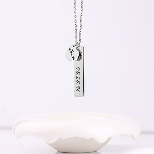 Engraved Heart Pendant Necklace • Best Friend Gift
