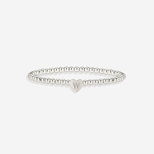 Beaded Bracelet with Heart Initial