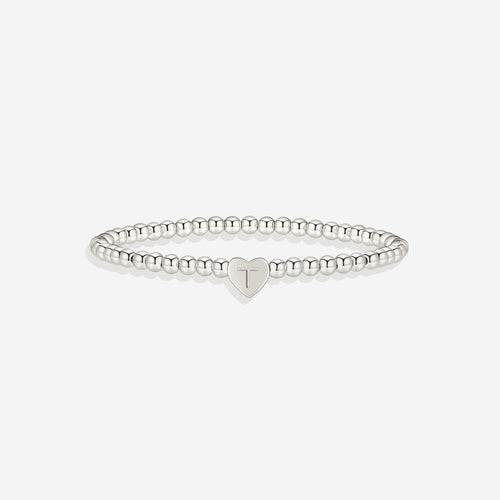 Beaded Bracelet with Heart Initial