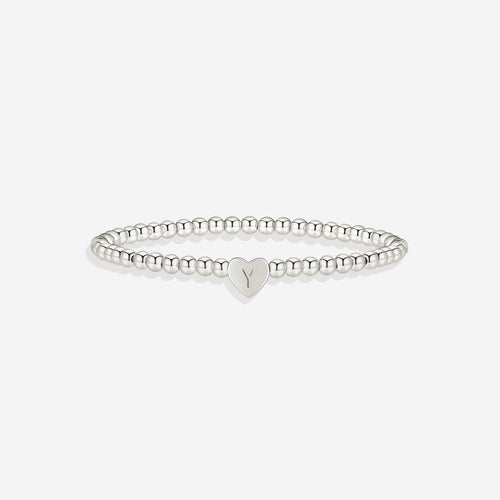 Beaded Bracelet with Heart Initial
