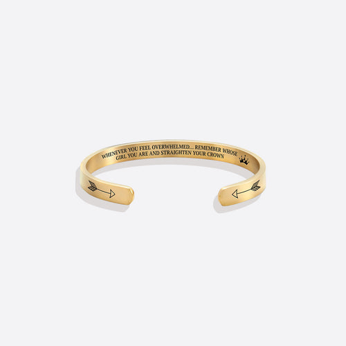 Remember Who You Are and Straighten Your Crown Personalizable Cuff Bracelet
