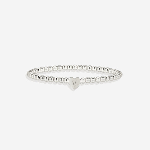 Beaded Bracelet with Heart Initial