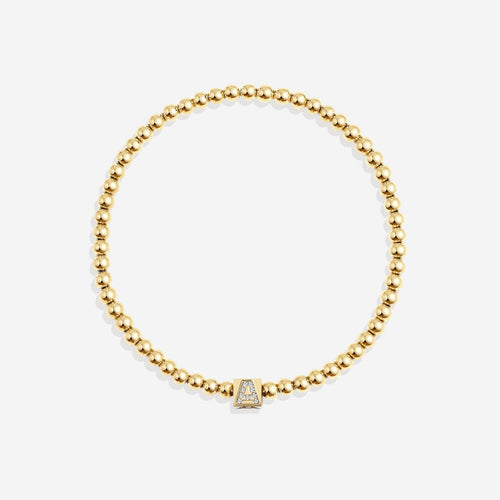 Beaded Block Initial Bracelet