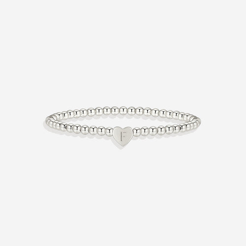 Beaded Bracelet with Heart Initial