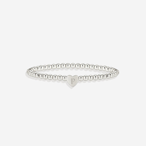 Beaded Bracelet with Heart Initial