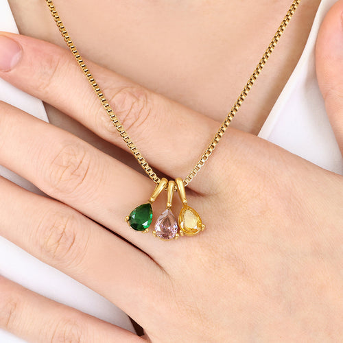 Personalized Multi-Birthstone Necklace
