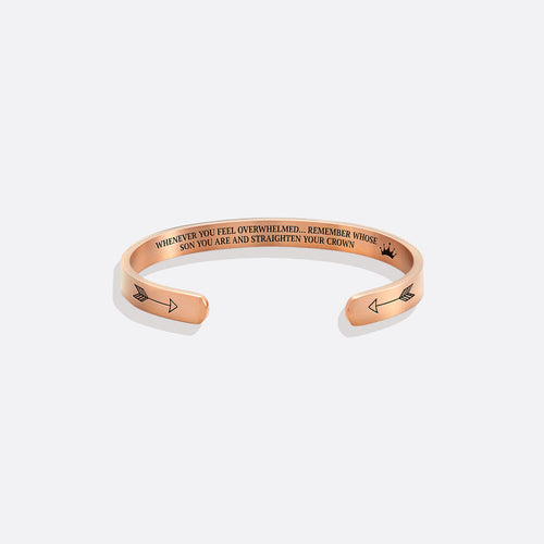Remember Who You Are and Straighten Your Crown Personalizable Cuff Bracelet