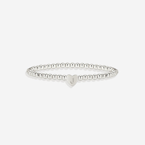 Beaded Bracelet with Heart Initial