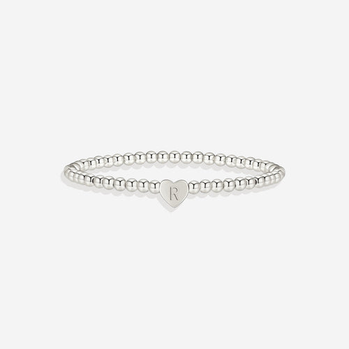 Beaded Bracelet with Heart Initial