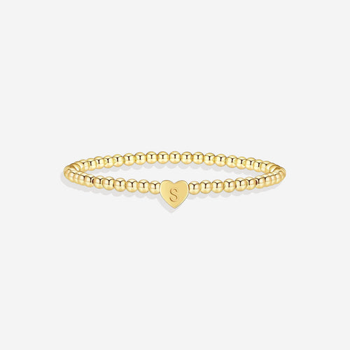 Beaded Bracelet with Heart Initial