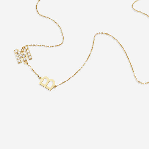 Custom Diamond & 2 Initial Necklace