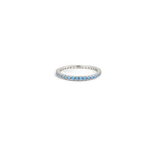 March Birthstone Eternity Stacking Ring