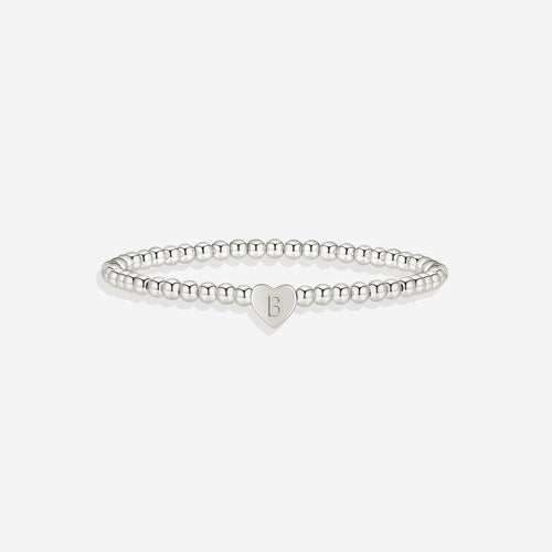 Beaded Bracelet with Heart Initial