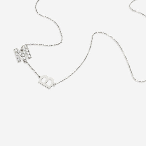 Custom Diamond & 2 Initial Necklace