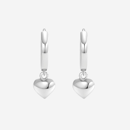 Dainty Heart Hoop Earrings