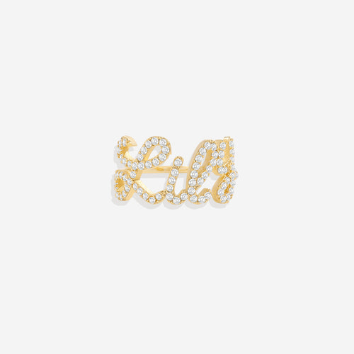 Pave Name Ring
