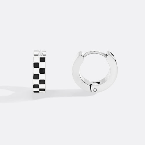Checkered Hoop Earrings