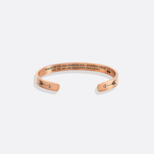 Remember Who You Are and Straighten Your Crown Personalizable Cuff Bracelet