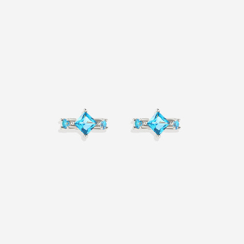 Aquamarine Huggie Hoops