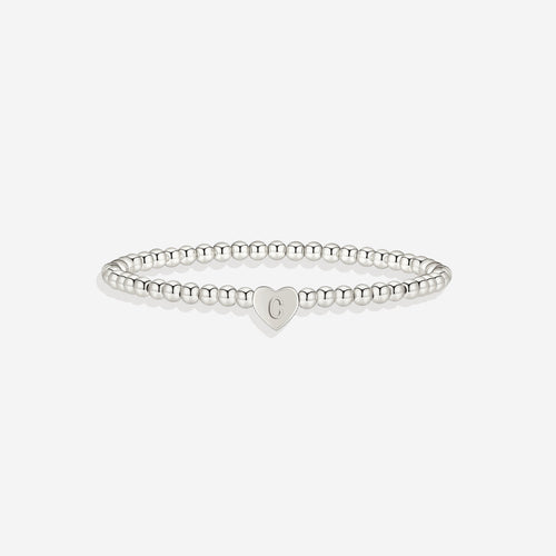 Beaded Bracelet with Heart Initial