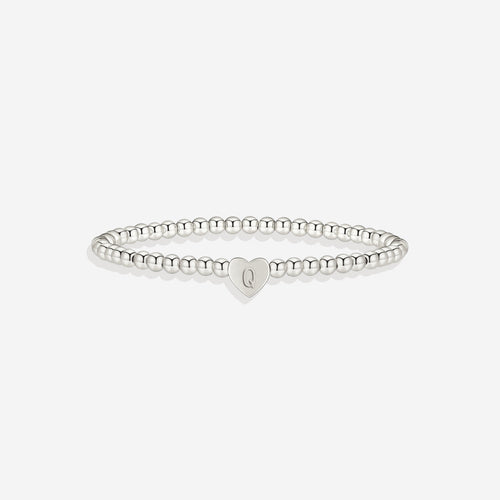 Beaded Bracelet with Heart Initial