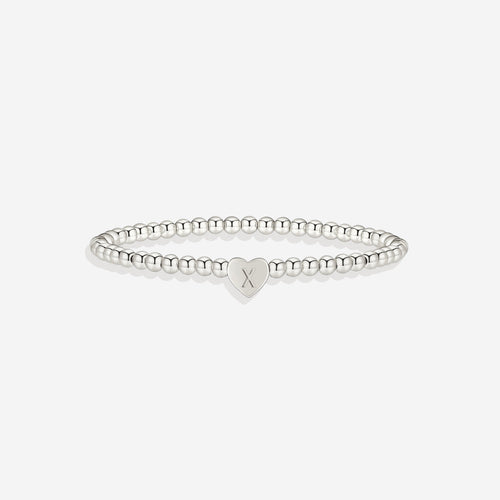 Beaded Bracelet with Heart Initial