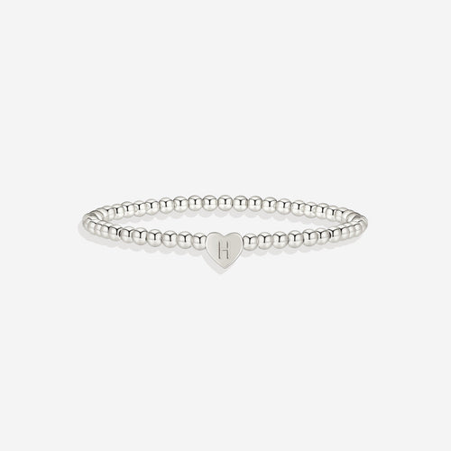Beaded Bracelet with Heart Initial