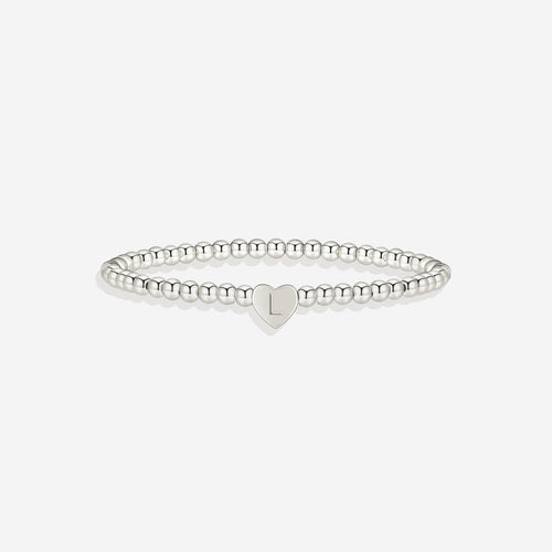 Beaded Bracelet with Heart Initial