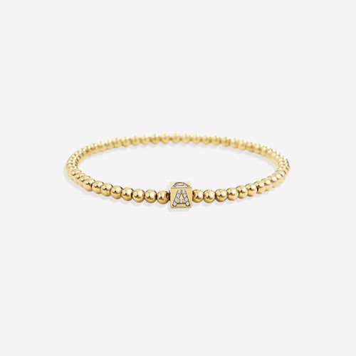 Beaded Block Initial Bracelet